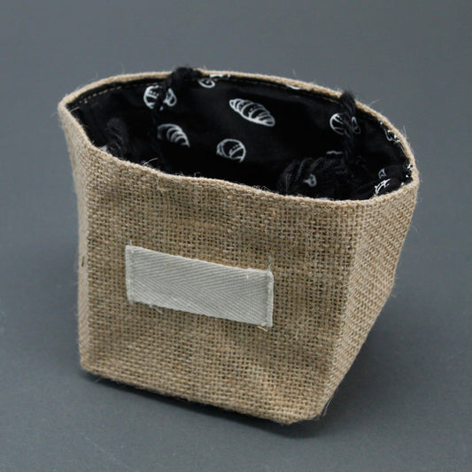 Natural Jute Cotton Gift Bag - Black Lining - Medium - Ashton and Finch
