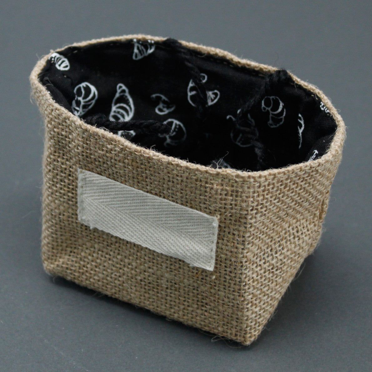 Natural Jute Cotton Gift Bag - Black Lining - Small - Ashton and Finch