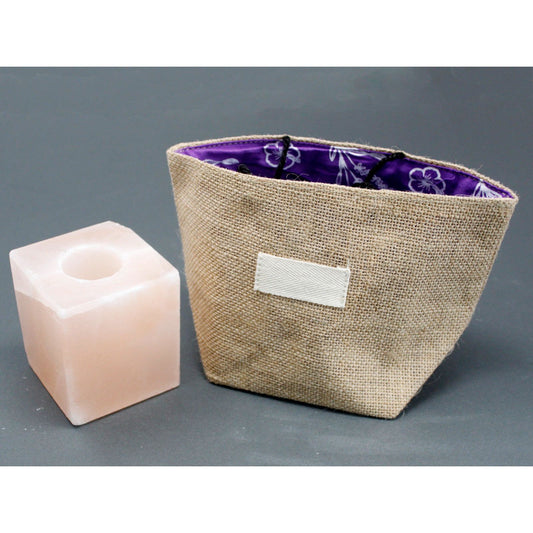 Natural Jute Cotton Gift Bag - Lavender Lining - Large - Ashton and Finch