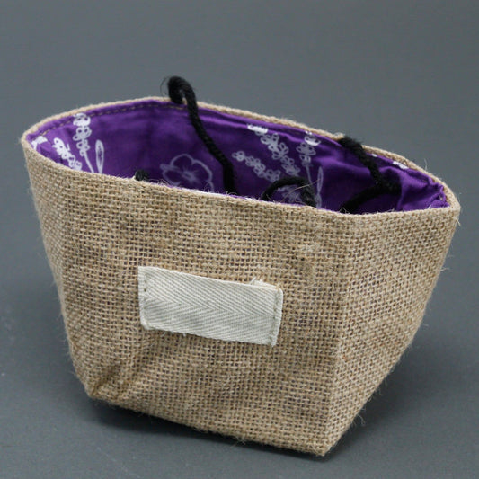 Natural Jute Cotton Gift Bag - Lavender Lining - Medium - Ashton and Finch
