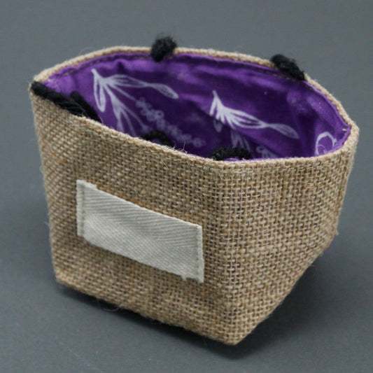 Natural Jute Cotton Gift Bag - Lavender Lining - Small - Ashton and Finch
