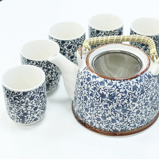 Herbal Teapot Set - Blue Pattern - Ashton and Finch