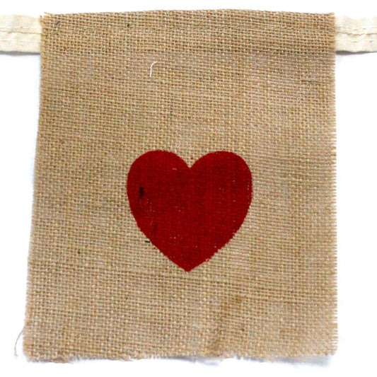 Natural Bunting I LOVE YOU (large with hearts) - Ashton and Finch