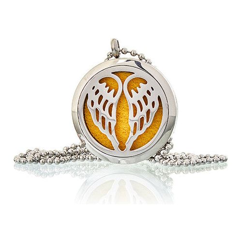 Aromatherapy Diffuser Necklace - Angel Wings 30mm - Ashton and Finch