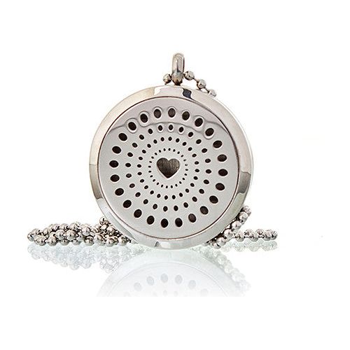 Aromatherapy Diffuser Necklace - Diamonds Heart 30mm - Ashton and Finch