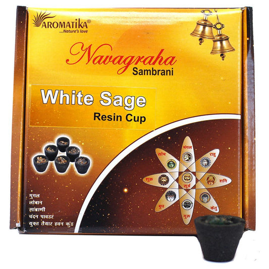 White Sage Incense Resin Cups Box of 12 - Ashton and Finch
