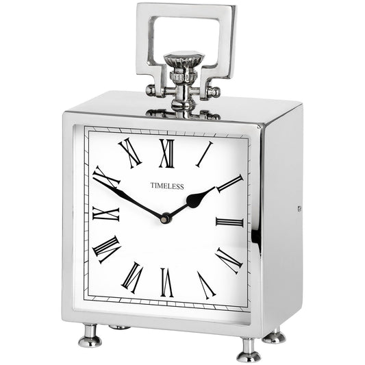 Square Nickel Table Clock - Ashton and Finch