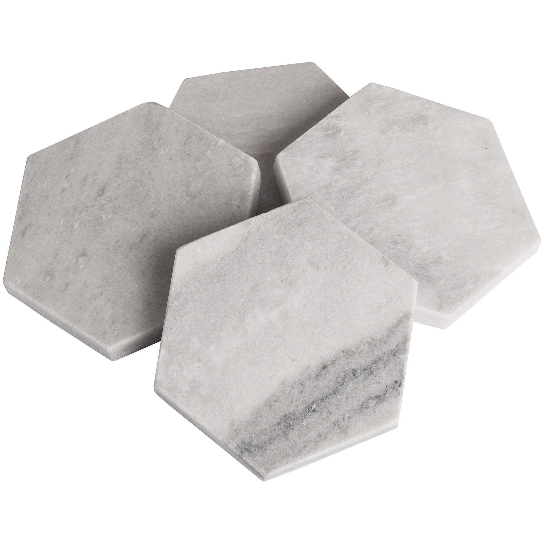 Grey Marble Hexagonal Coasters - Ashton and Finch