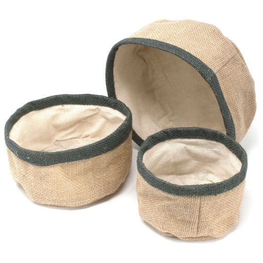 Set of 3 Natural Jute Baskets - Charcoal - Ashton and Finch