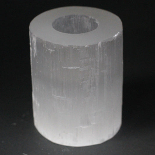 Selenite Cylinder Candle Holder - 10 cm - Ashton and Finch