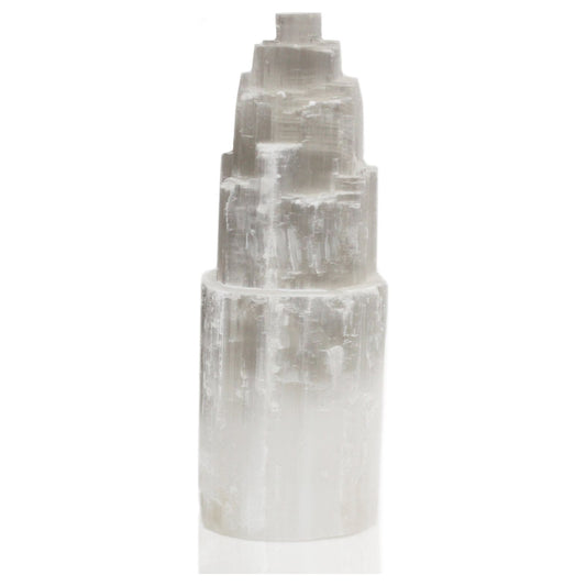 Natural Selenite Tower Lamp - 25 cm - Ashton and Finch