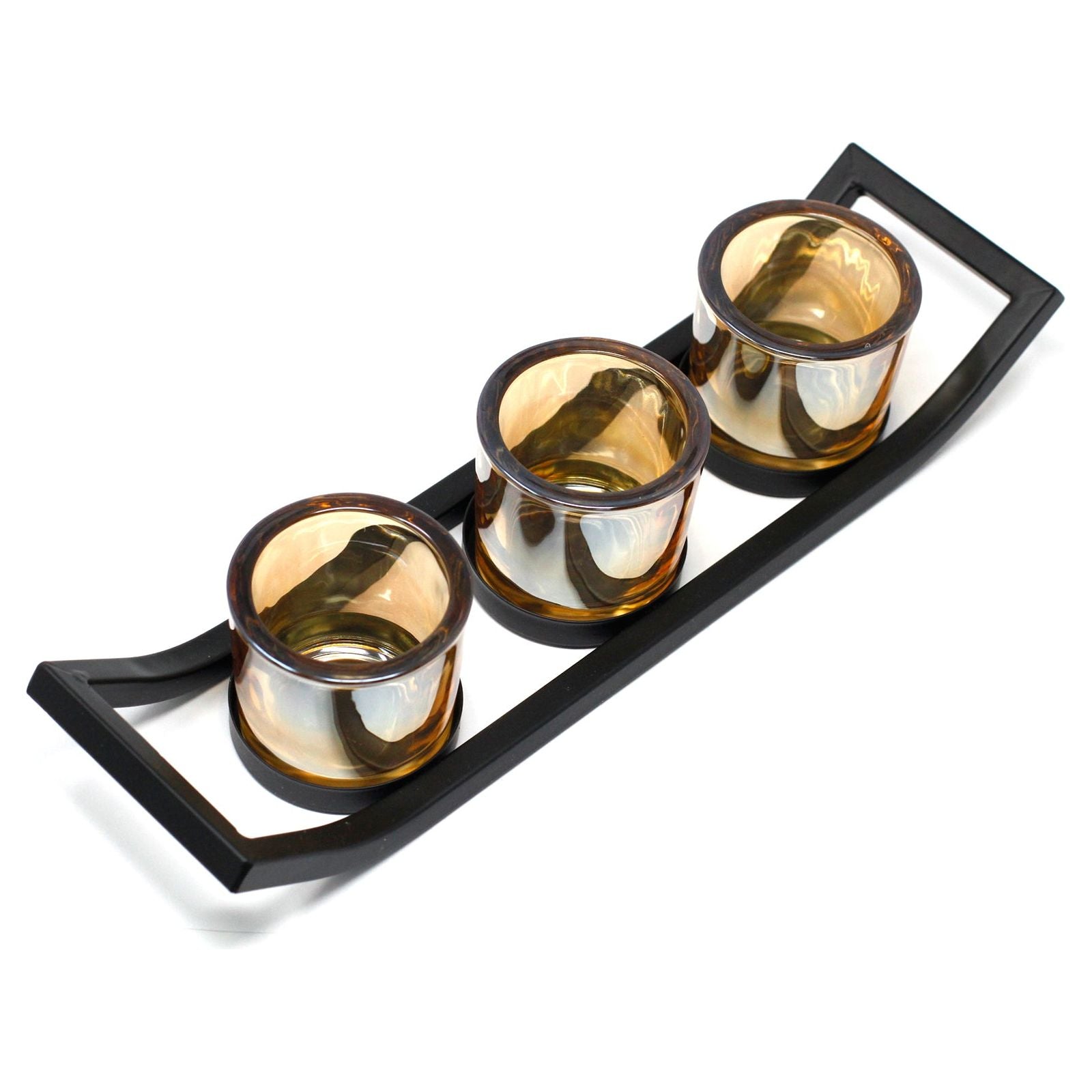 Centrepiece Iron Votive Candle Holder - 3 Cup Ledge - Ashton and Finch
