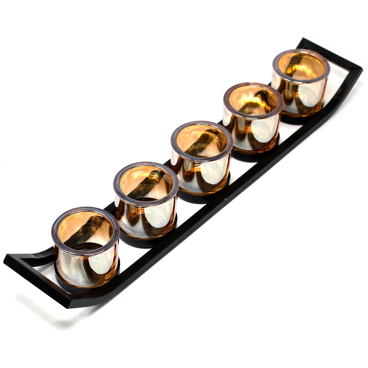 Centrepiece Iron Votive Candle Holder - 5 Cup Ledge - Ashton and Finch