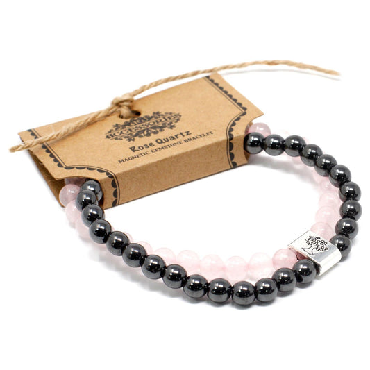 Magnetic Gemstone Bracelet - Rose Quartz - Ashton and Finch