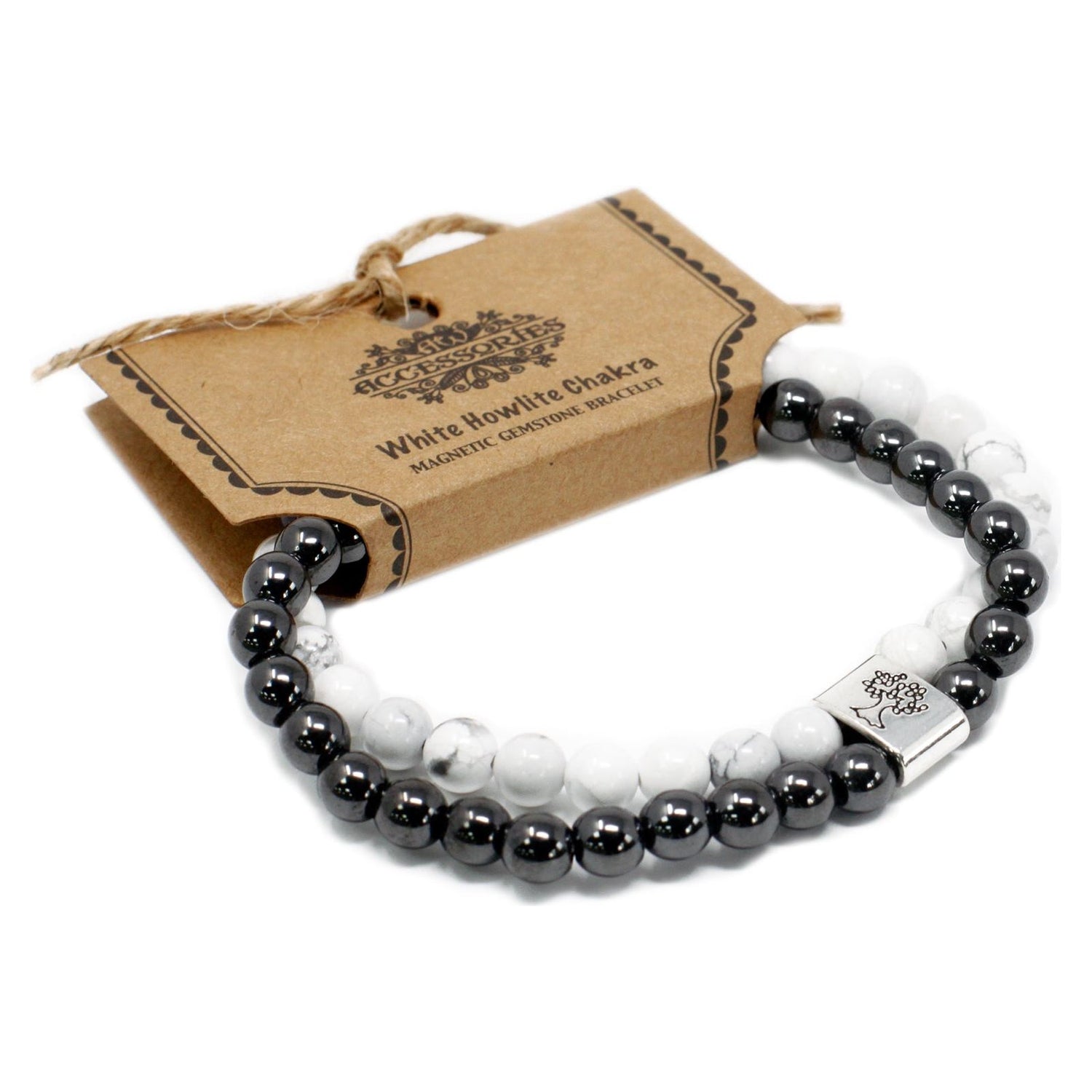 Magnetic Gemstone Bracelet - White Howlite Chakra - Ashton and Finch