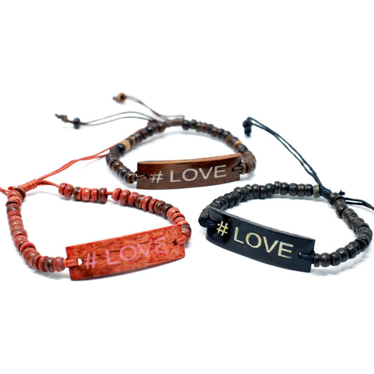 6 x Coco Slogan Bracelets - #Love - Ashton and Finch