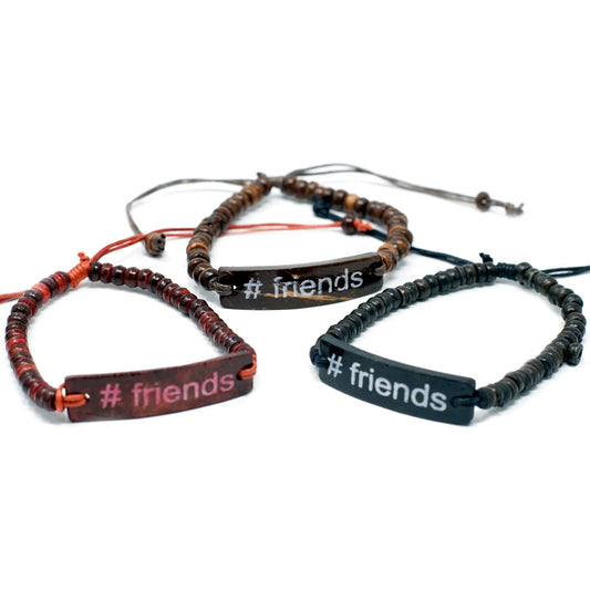 6 x Coco Slogan Bracelets - #Friends - Ashton and Finch