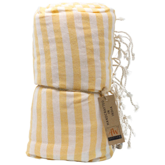 Cotton Pario Towel - 100x180 cm - Sunny Yellow - Ashton and Finch