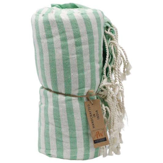 Cotton Pario Towel - 100x180 cm - Picnic Green - Ashton and Finch