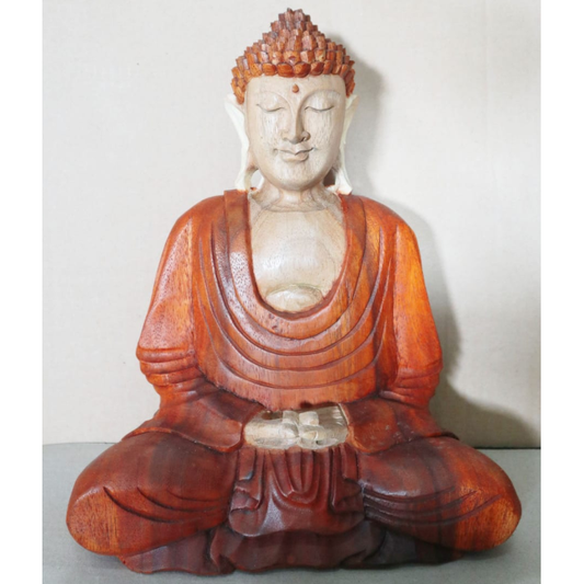 Hand Carved Buddha Statue - 30cm Hand Down - Ashton and Finch
