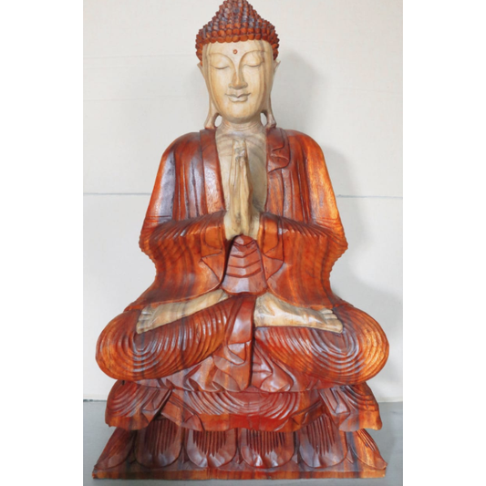 Hand Carved Buddha Statue - 80cm Welcome - Ashton and Finch