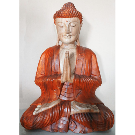 Hand Carved Buddha Statue - 60cm Welcome - Ashton and Finch