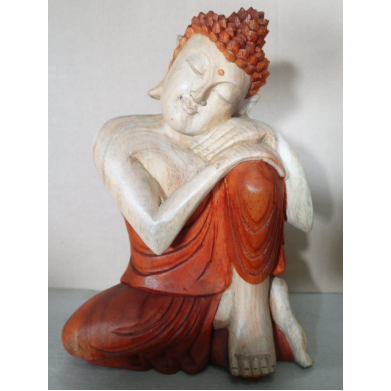 Hand Carved Buddha Statue - 30cm Thinking - Ashton and Finch