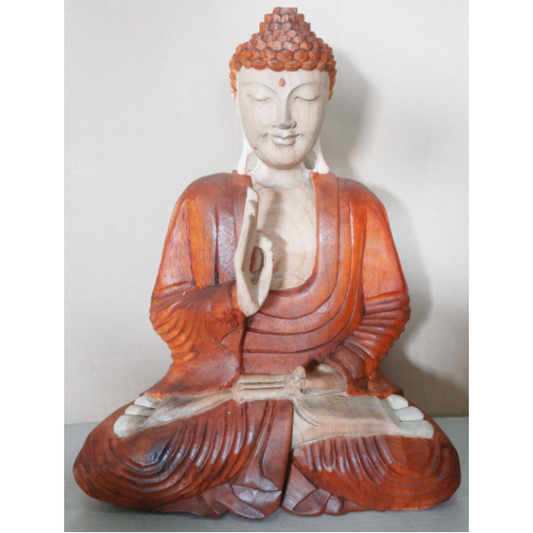 Hand Carved Buddha Statue - 40cm Teaching Transmission - Ashton and Finch
