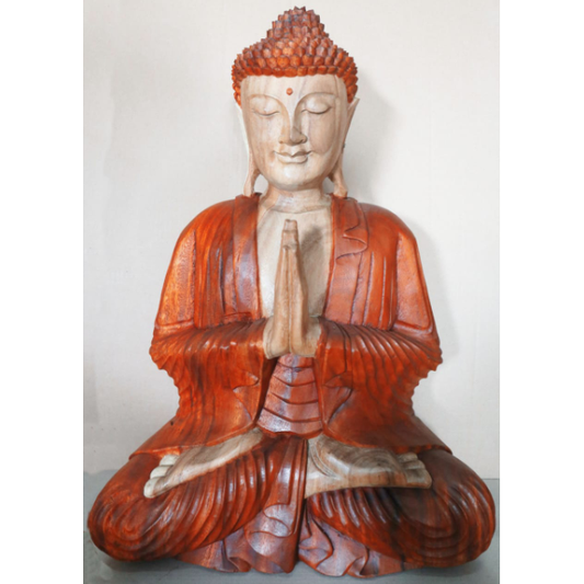 Hand Carved Buddha Statue - 30cm Welcome - Ashton and Finch