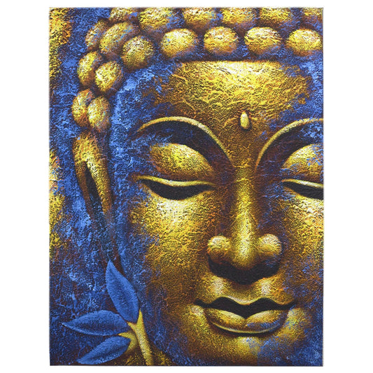 Buddha Painting - Gold Face & Lotus Flower - Ashton and Finch