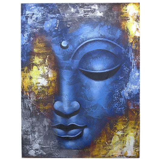 Buddha Painting - Blue Face Abstract - Ashton and Finch