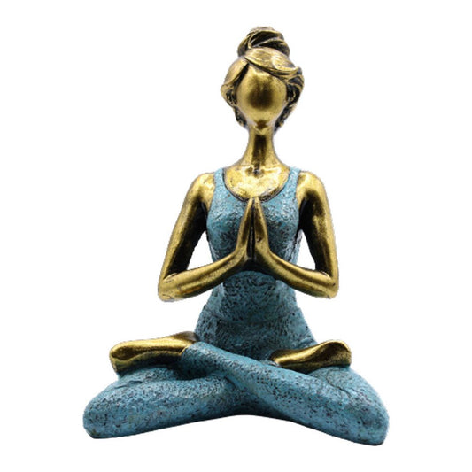 Yoga Lady Figure - Bronze & Turqoise 24cm - Ashton and Finch