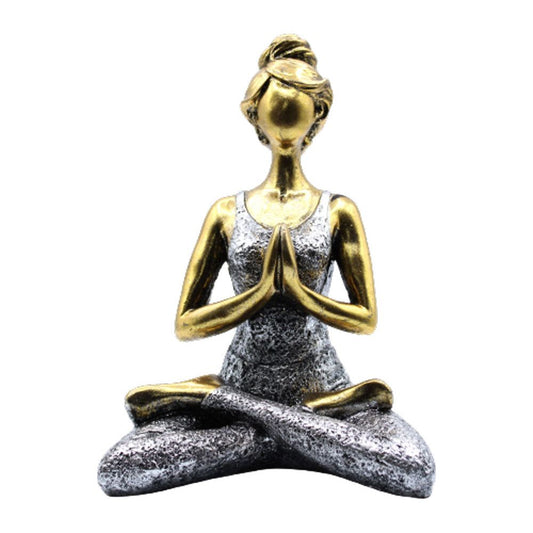 Yoga Lady Figure - Bronze & Silver 24cm - Ashton and Finch