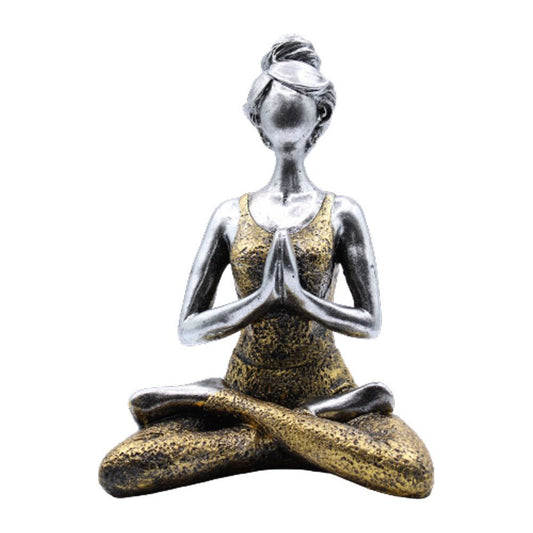 Yoga Lady Figure - Silver & Gold 24cm - Ashton and Finch