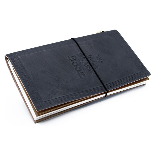 Handmade Leather Journal - My Little Black Book - Black (80 pages) - Ashton and Finch