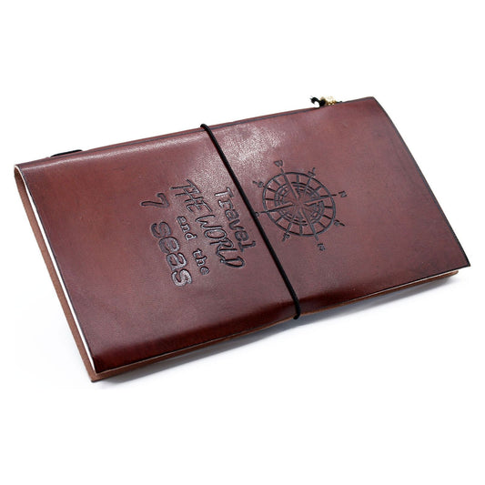 Handmade Leather Journal - Travel the World - Brown (80 pages) - Ashton and Finch