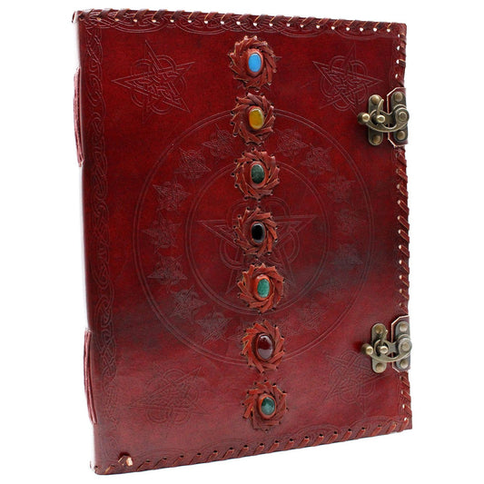 Huge 7 Chakra Leather Book - 10x13 (200 pages) - Ashton and Finch