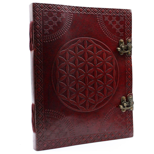 Huge Flower of Life Leather Book 10x13 (200 pages) - Ashton and Finch