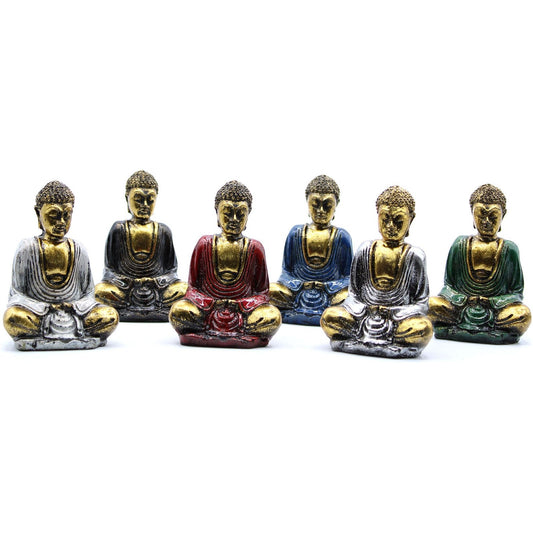 6 x Gold Mini Buddha (Assorted Colours) - Ashton and Finch