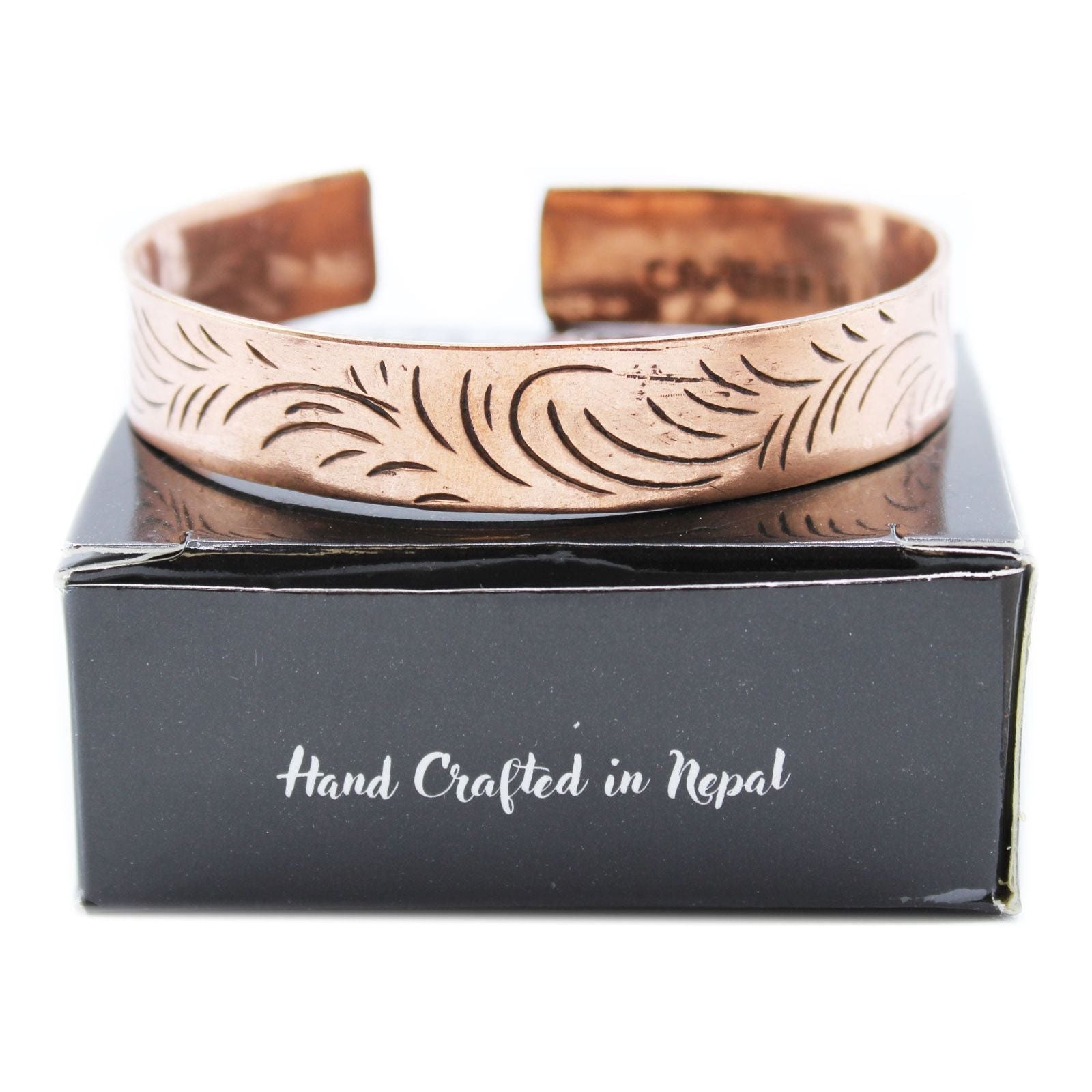 Copper Tibetan Bracelet - Wide Tribal Swirls - Ashton and Finch