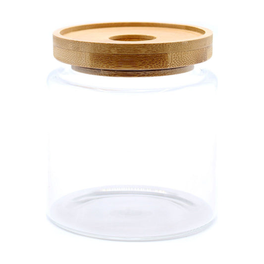 Cottage Bamboo Glass Jar - 10cm - Ashton and Finch