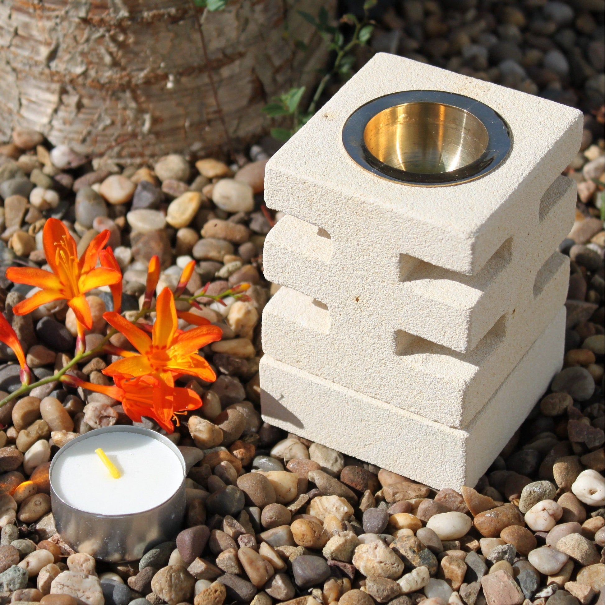 Stone Oil Burner - Abstract Cuts - Ashton and Finch