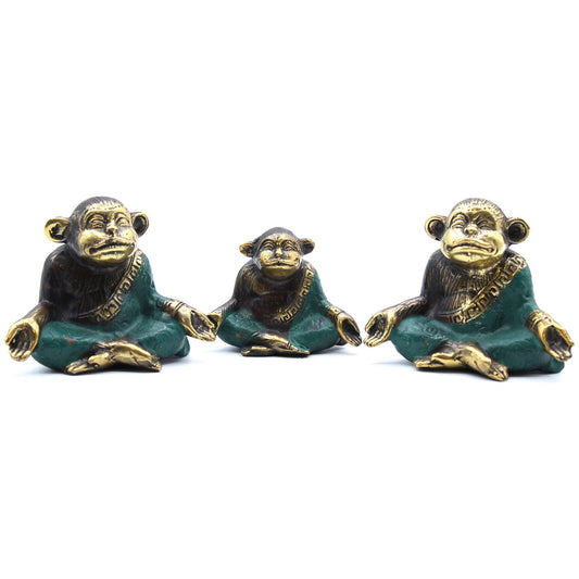 Set of 3 - Family of Yoga Monkeys (asst sizes) - Ashton and Finch