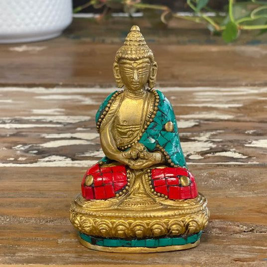 Brass Buddha Figure - Blessing - 7.5cm - Ashton and Finch