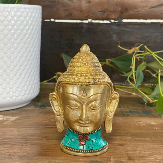Brass Buddha Figure - Lrg Head - 11.5 cm - Ashton and Finch