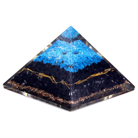 Orgonite Pyramid - Turqoise and Black Tourmaline - 70 mm - Ashton and Finch
