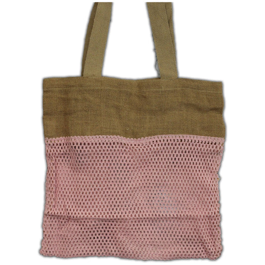 Pure Soft Jute and Cotton Mesh Bag - Rose - Ashton and Finch
