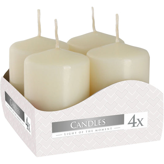 Set of 4 Pillar Candles 40x60mm - Ivory - Ashton and Finch