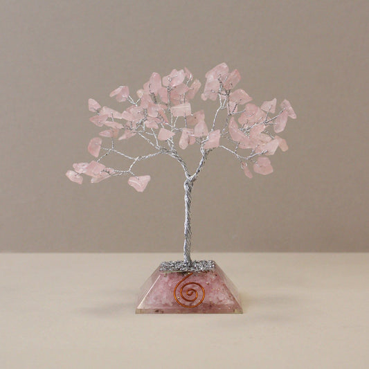 Gemstone Tree with Organite Base - 80 Stone - Rose Quartz - Ashton and Finch