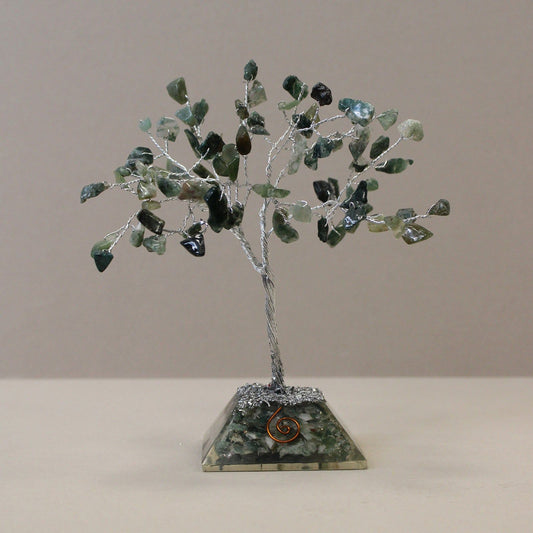 Gemstone Tree with Organite Base - 80 Stone - Moss Agate - Ashton and Finch